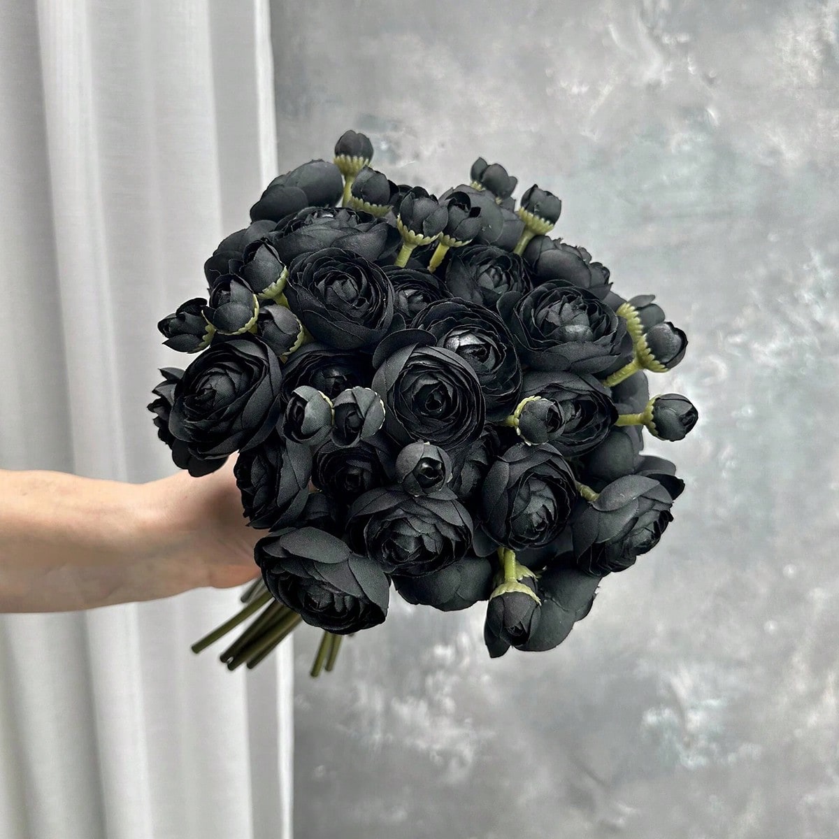 Mini Black Ranunculus Artifici - Dried Flower Bunch recension och pris