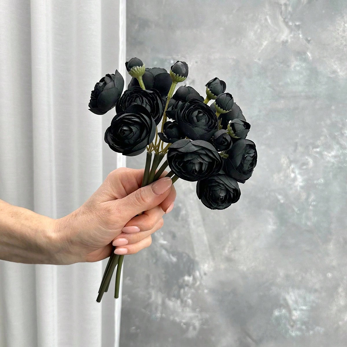 Mini Black Ranunculus Artifici - Dried Flower Bunch recension och pris