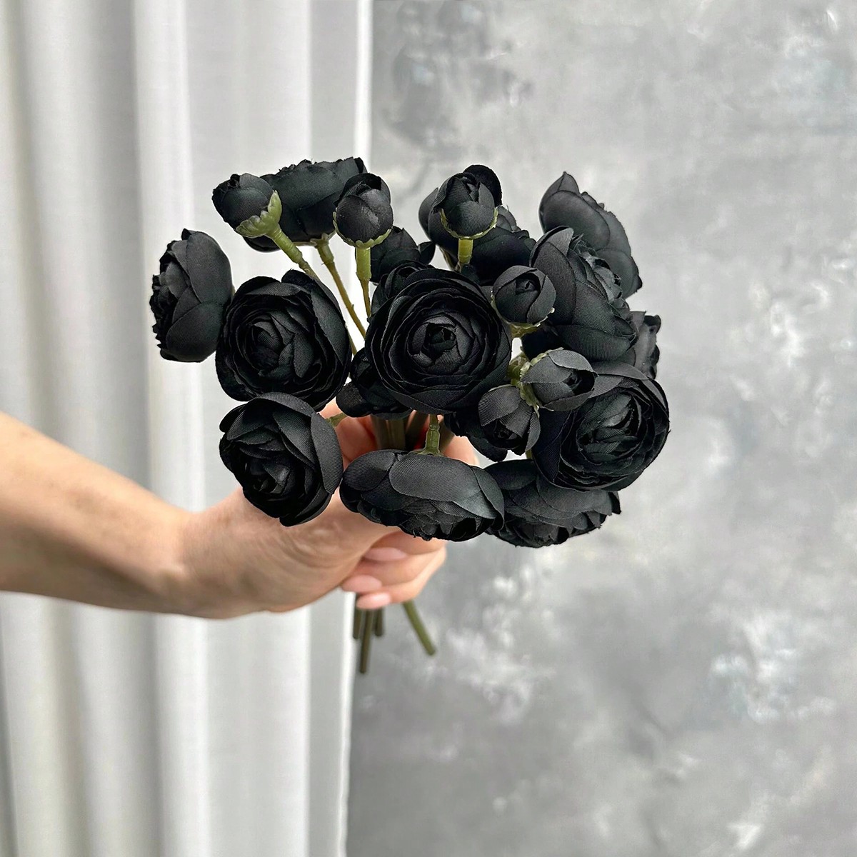 Mini Black Ranunculus Artifici - Dried Flower Bunch recension och pris